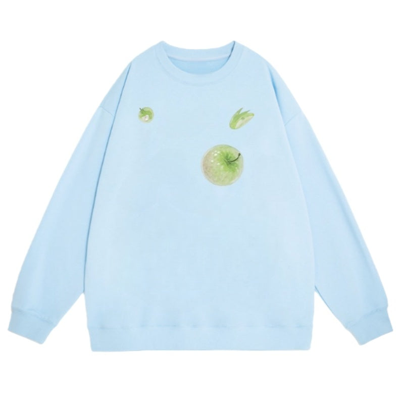 Green Apple Print Sweatshirt