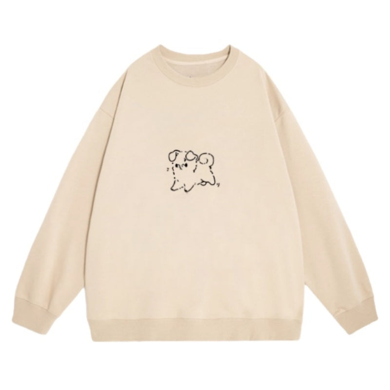 Dog Print Kaqi Sweatshirt